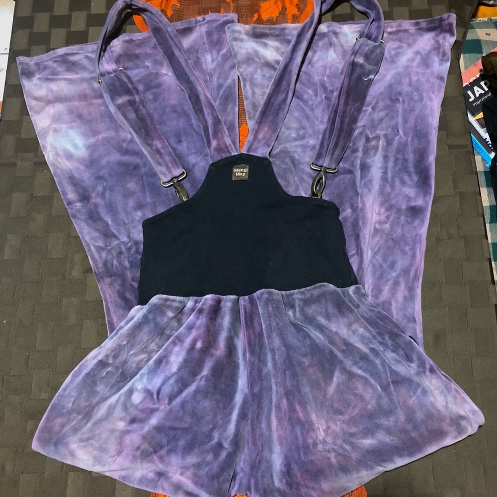 Mengi May velour overalls, size small